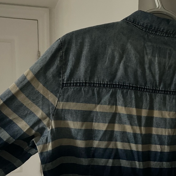 Esprit | Denim Long Sleeve Striped Button Down Shirt | Size Small - Picture 5 of 6